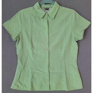 The North Face Women’s Hiking Shirt Green M – Vented, Side Zip – EUC